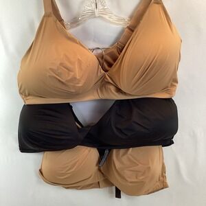 Amazon Essentials Women's Demi Cup Bra Black & Tan 3 Pack Size 5X 4 Clasp